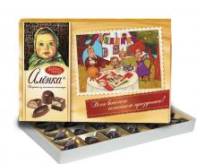 Конфеты в коробке Алёнка из молочного шоколада, Красный Октябрь,185 г